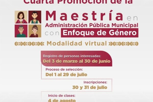 IAPEM abre convocatoria para Maestría en Administración Pública con Enfoque de Género