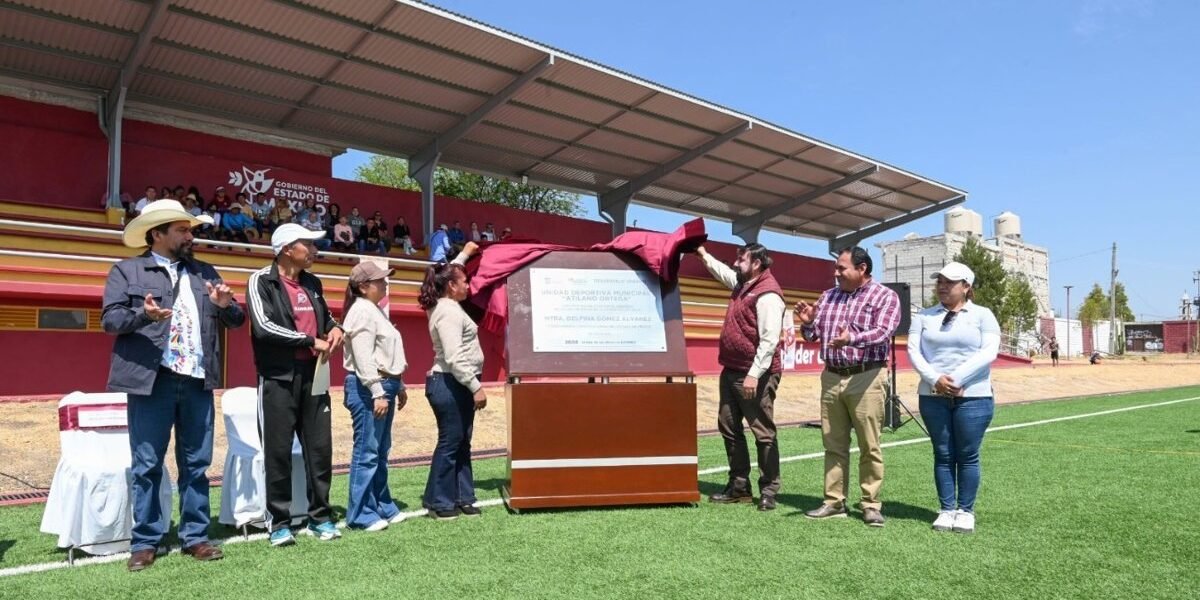 Gobierno rehabilita Unidad Deportiva en Coyotepec con inversión de 16.9 mdp