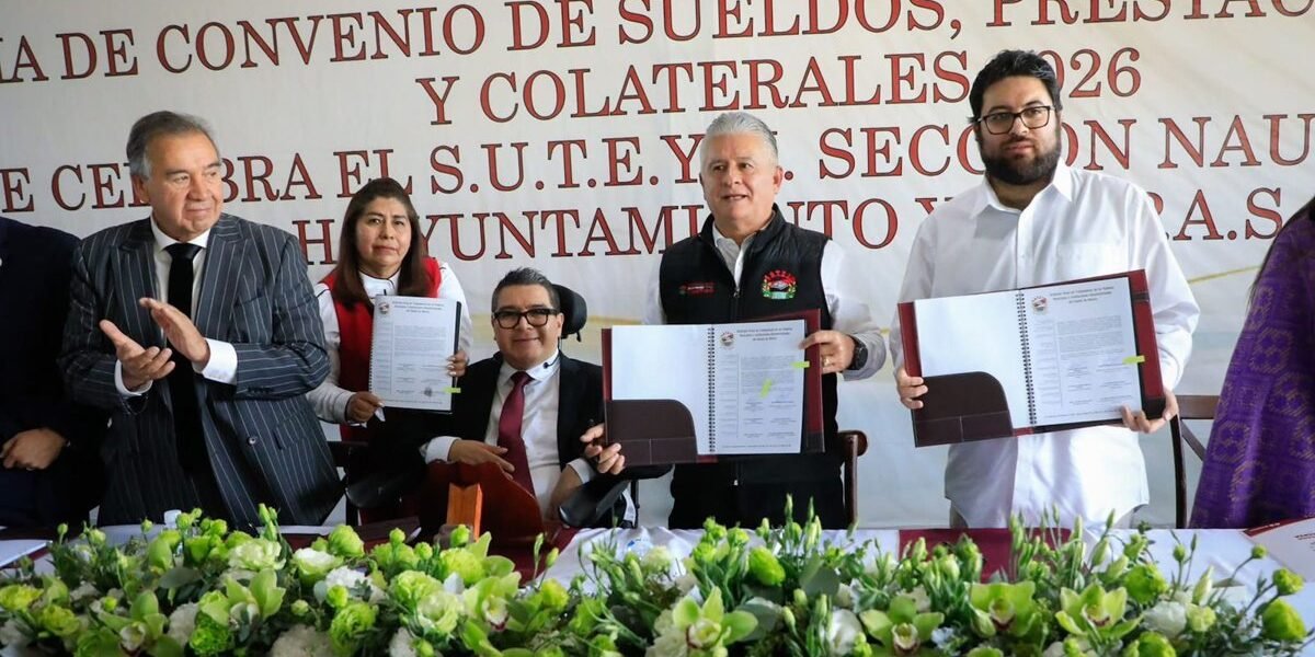 Naucalpan y SUTEYM firman convenio 2026 con aumento salarial del 6%