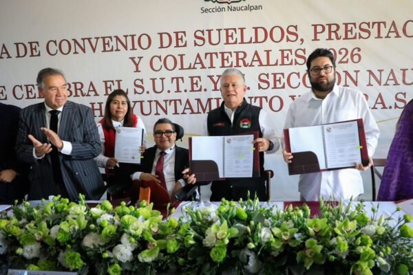 Naucalpan y SUTEYM firman convenio 2026 con aumento salarial del 6%