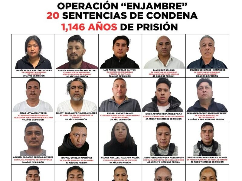 Operación Enjambre: sentencian a 20 servidores públicos a más de mil años de prisión