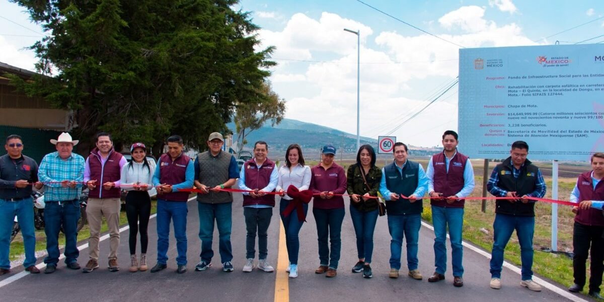 Carretera rehabilitada en Chapa de Mota beneficia a 3,200 habitantes otomíes