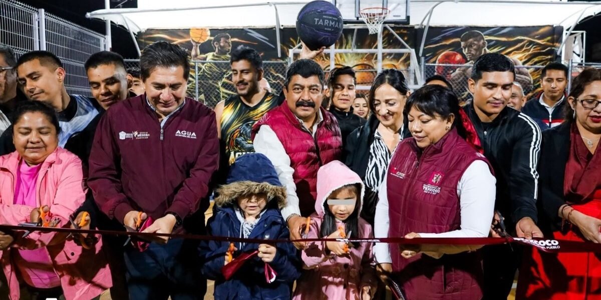Texcoco inaugura multicancha moderna en Santa María Tulantongo