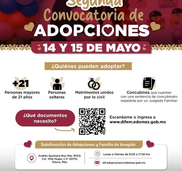 DIFEM abre segunda convocatoria de adopciones 2026 para familias mexiquenses