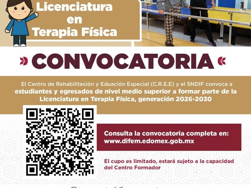 CREE Toluca abre convocatoria para Licenciatura en Terapia Física 2026