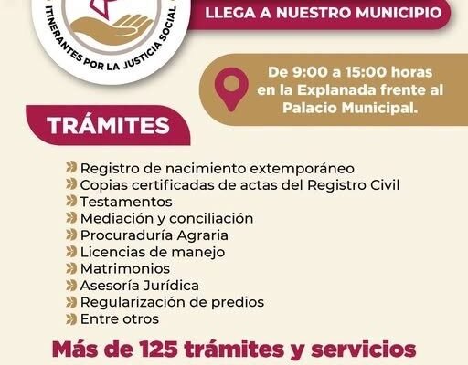 Caravana Itinerante por la Justicia Social llega a Chalco con 125 servicios gratuitos