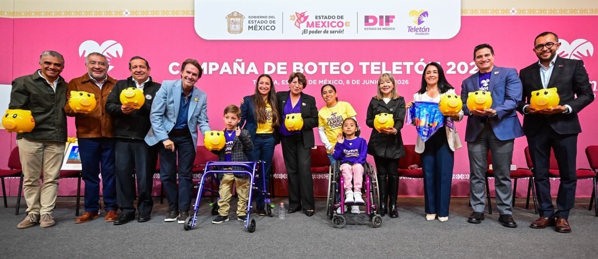 Delfina Gómez lanza Campaña Teletón 2026 con 11 mil alcancías en el Edomex