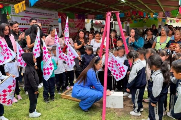 Amecameca invierte en educación: inicia construcción de techado en preescolar