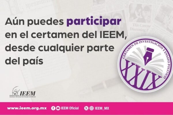 Abierta convocatoria para el Certamen de Investigación y Ensayo Político del IEEM