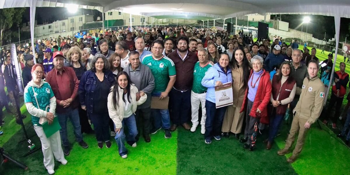 Naucalpan inaugura cancha de fútbol renovada en San Juan Totoltepec tras 40 años