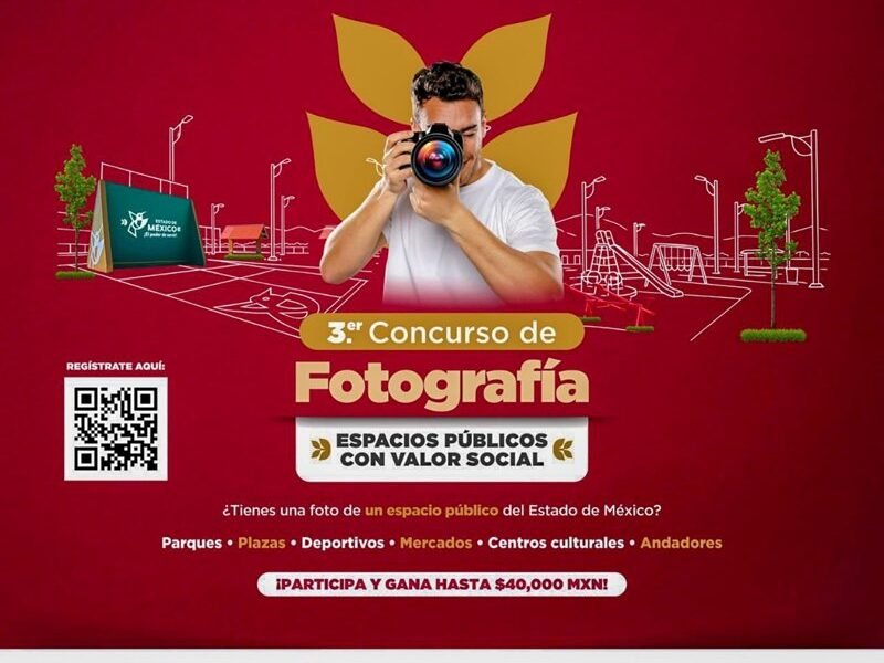 Convoca Estado a Tercer Concurso de Fotografía sobre Espacios Públicos