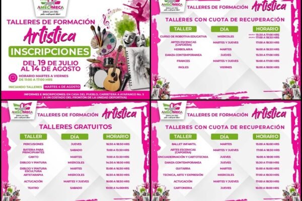 Amecameca abre inscripciones para Talleres de Formación Artística
