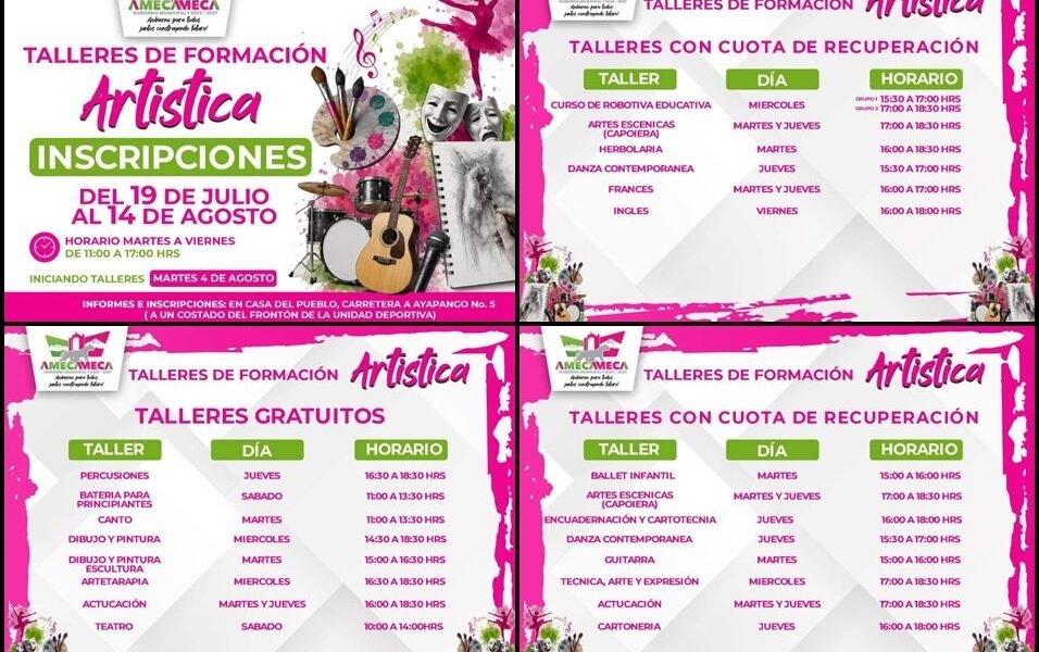 Amecameca abre inscripciones para Talleres de Formación Artística