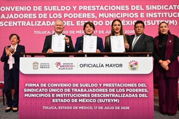 Edomex firma convenio con SUTEYM: aumento salarial del 21% y nuevas prestaciones