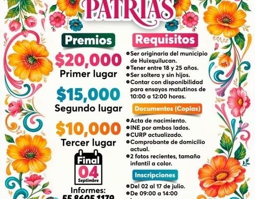 Huixquilucan abre convocatoria para Señorita Fiestas Patrias 2026