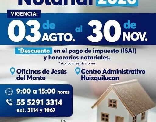 Huixquilucan lanza Jornada Notarial 2026 con descuentos de hasta 50%