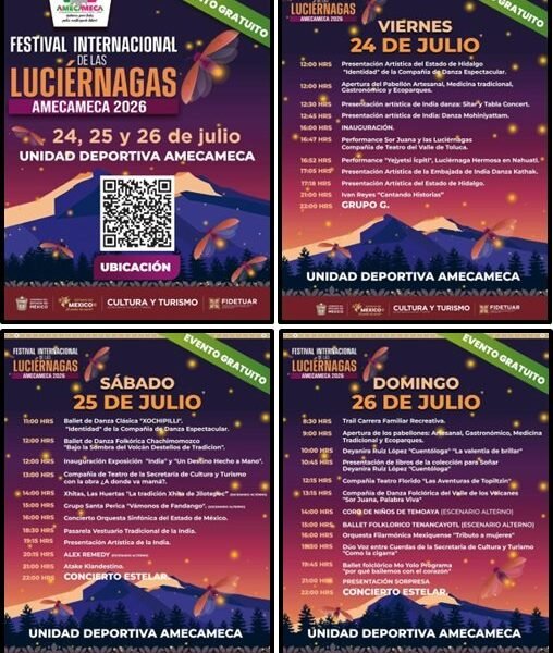 Luciérnagas iluminan Amecameca en festival internacional de tres días