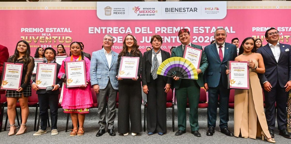 Treinta jóvenes mexiquenses reciben reconocimiento estatal por su talento