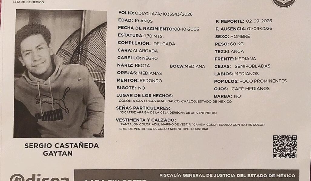 Desaparición en Chalco: buscan a persona que salió rumbo a centro nocturno