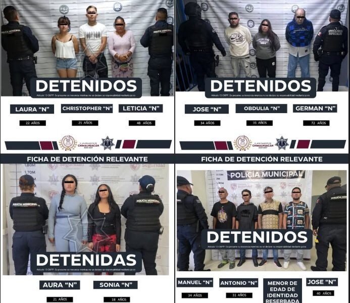 Detienen a 13 narcomenudistas en operativo coordinado en Chimalhuacán