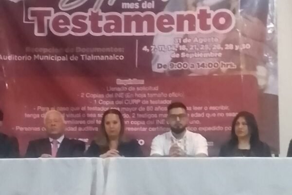 Tlalmanalco inicia el Mes del Testamento para proteger el patrimonio familiar