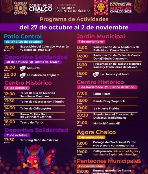 Chalco celebra la 15ª edición de la Magia del Mictlán 2026 con actividades para toda la familia