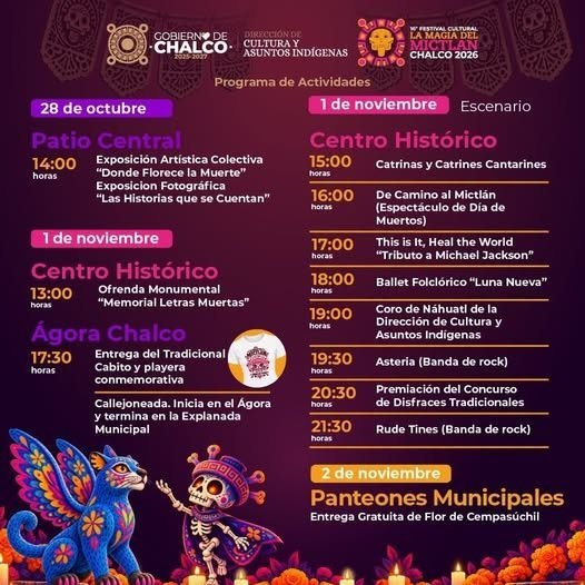 Festival Cultural "La Magia del Mictlán Chalco 2026" abre con entrada libre