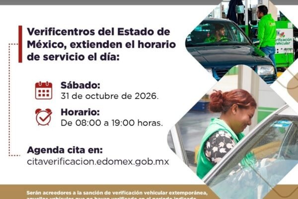 Estado de México amplía horario en verificentros este sábado